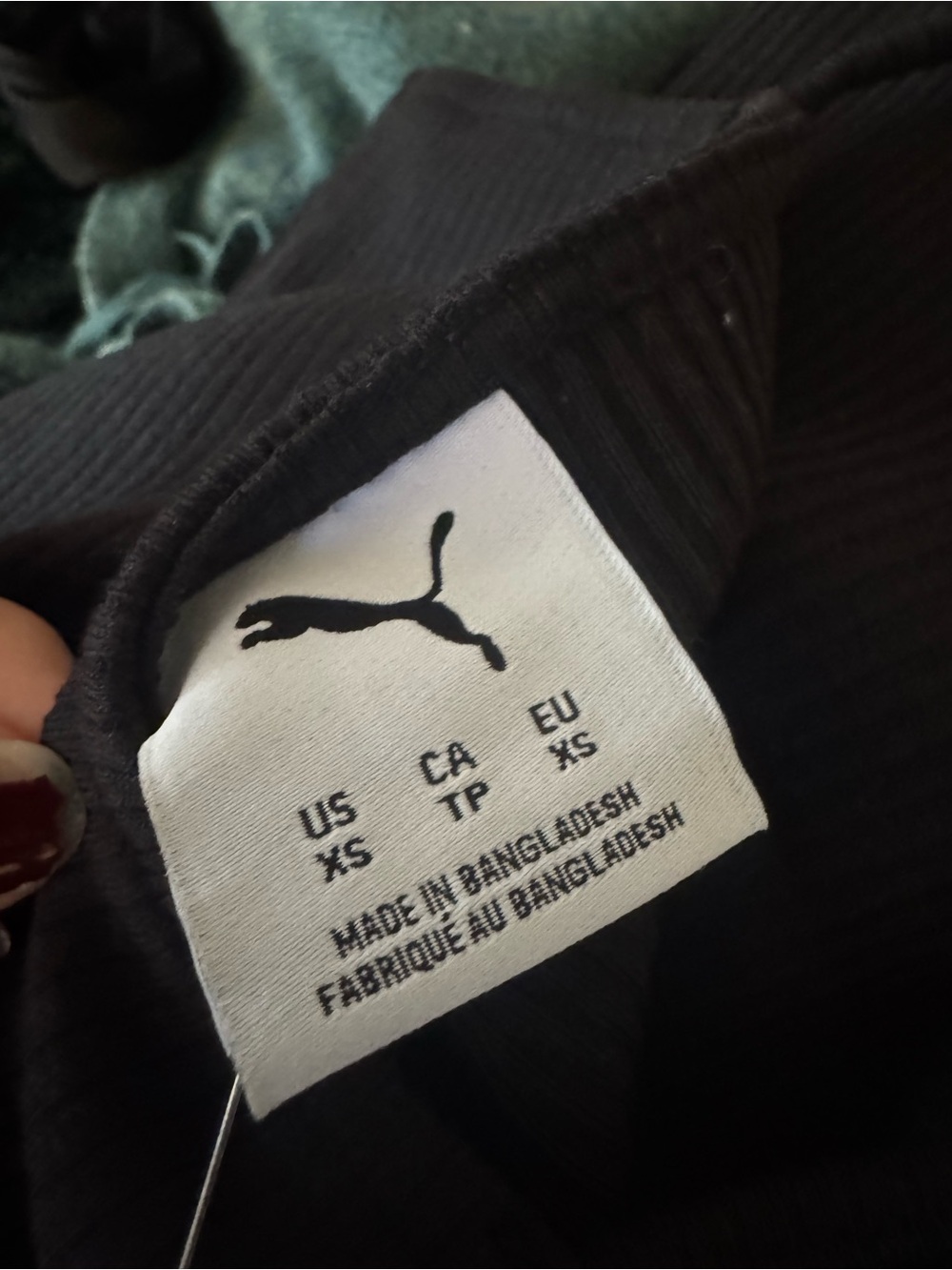 Puma Black Ribbed Spaghetti-Strap Mini Dress - Picture 6 of 6
